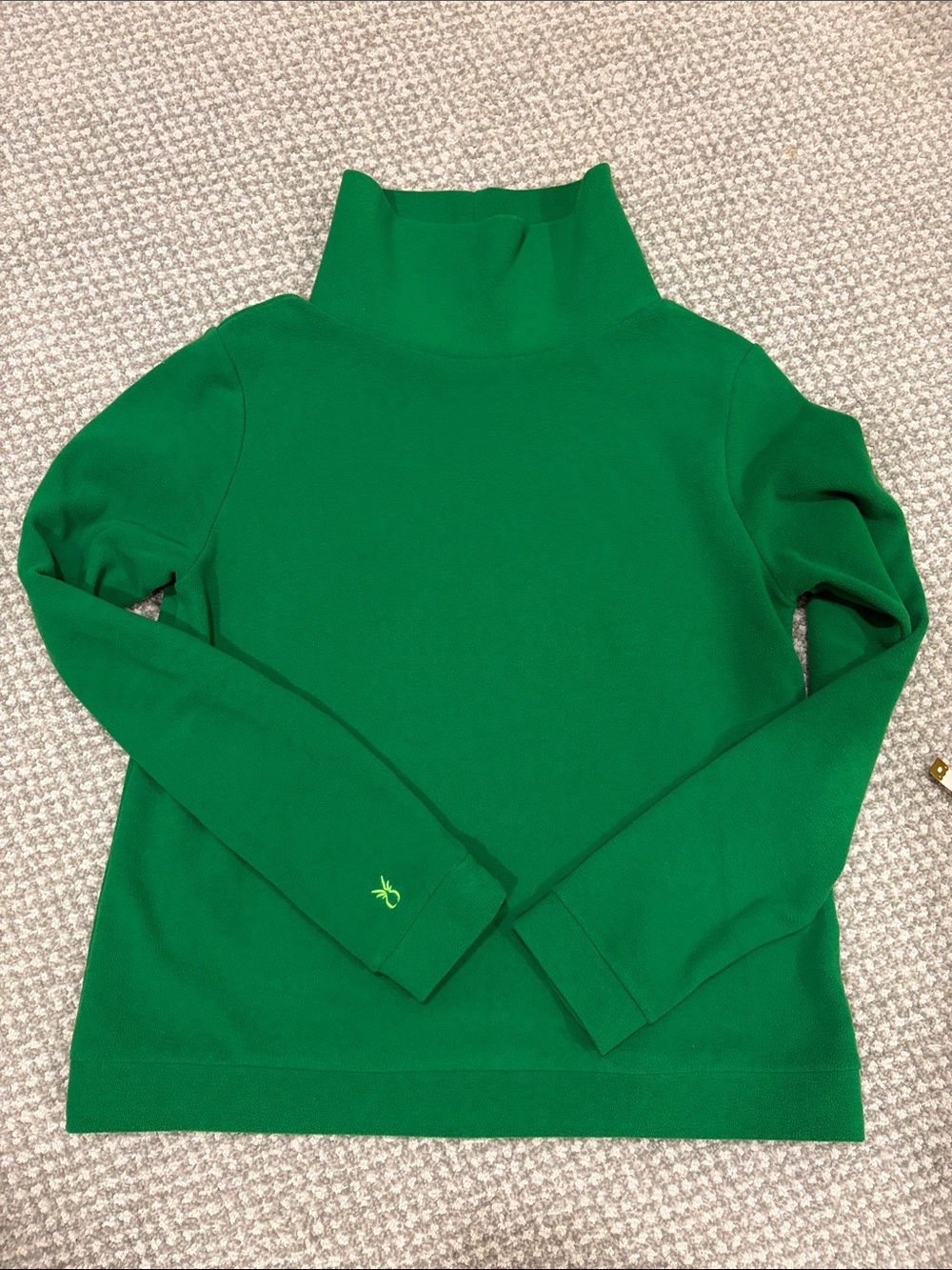Dudley Stephens Green Fleece Turtleneck Sweater - XS